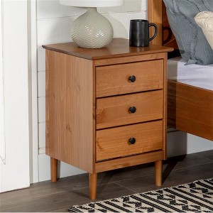 NicBex 3 Drawers Nightstand with Round Knobs,Bedside Table with Storage Space,Modern Side Table for Bedroom - 1 of 4