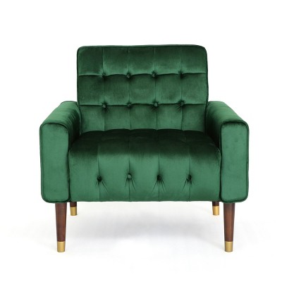 NicBex Velvet Accent Chair,Upholstered Living Room Chairs with Mid-Height Tufted Backrest,Modern Arm Chair,Accent Chairs for Living Room