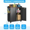 SUXXAN Metal Tool Cabinet with Pegboard and 4 Hooks,Garage Metal Storage Cabinet with Wheels,Assembly Required - 3 of 4