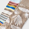 Men's Leaf Print Novelty Crew Socks 2pk - Goodfellow & Co™ Khaki 7-12 - 3 of 3