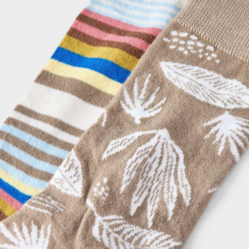 Men&#39;s Leaf Print Novelty Crew Socks 2pk - Goodfellow &#38; Co&#8482; Khaki 7-12, 4 of 5