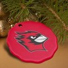 Wesleyan University Primary Logo Porcelain Scalloped Holiday Christmas Tree Ornament - 4 of 4