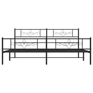vidaXL Metal Bed Frame without Mattress with Headboard White 59.1"x78.7" - 1 of 4