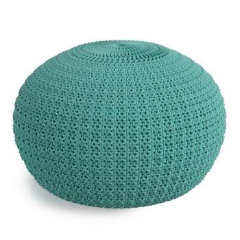 Holloway Round Knitted PET Polyester Pouf - WyndenHall