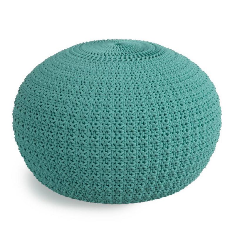 Holloway Round Knitted PET Polyester Pouf - WyndenHall, 1 of 6