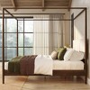 Harbor King Canopy Bed with Upholstered Headboard, Blonde/Swiss Coffee (MD2411-01) - 4 of 4