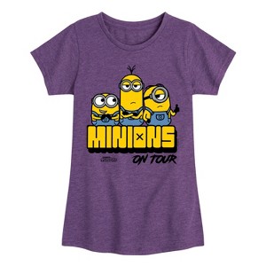 Girls' - Despicable Me Minions - Minions On Tour Fitted Short Sleeve Graphic T-Shirt - 1 of 4