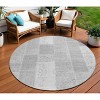 Silver Gray And Graphite Patchwork Washable Indoor Outdoor Area Rug - 2 of 4