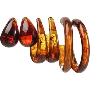 3-Pair Colorful Acrylic Hoop Earrings: Lightweight Teardrop & Cuff Styles for Women - 1 of 4