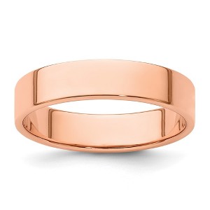 Black Bow Jewelry 5mm 14K Rose, White, or Yellow Gold Lightweight Flat Standard Fit Band - 1 of 4