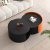 Vynxaria Series 31.5 in. Black Round MDF End Table with Extendable Sliding Tabletop - 3 of 4