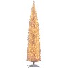 FURNIinspire Artificial Trees Indoor Outdoor Tall Slim Prelit Artificial Christmas Tree With 618 Tips, Christmas Decoration, Pink, 21.8"*21.8"*94.5" - 2 of 4