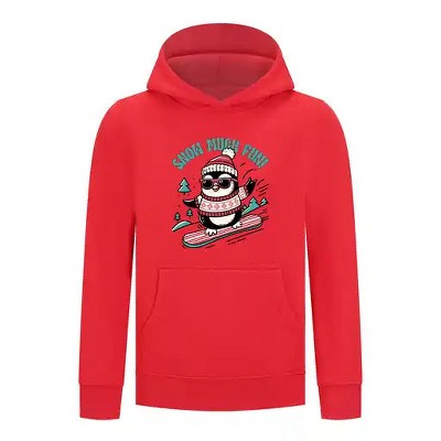 Everyday Kids Christmas Collection Snow Much Fun Boys Pullover Hoodie – Holiday Penguin Sweatshirt