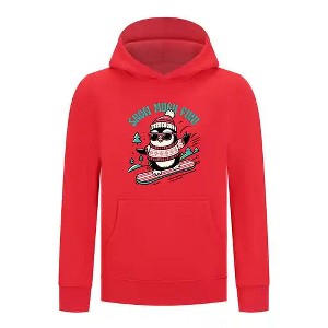 Everyday Kids Christmas Collection Snow Much Fun Boys Pullover Hoodie – Holiday Penguin Sweatshirt - 1 of 4