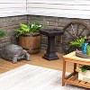 Sunnydaze Outdoor Glass Fiber Reinforced Concrete Patio Garden Simply Square Modern Bird Bath - 23" - Brown - 3 of 4