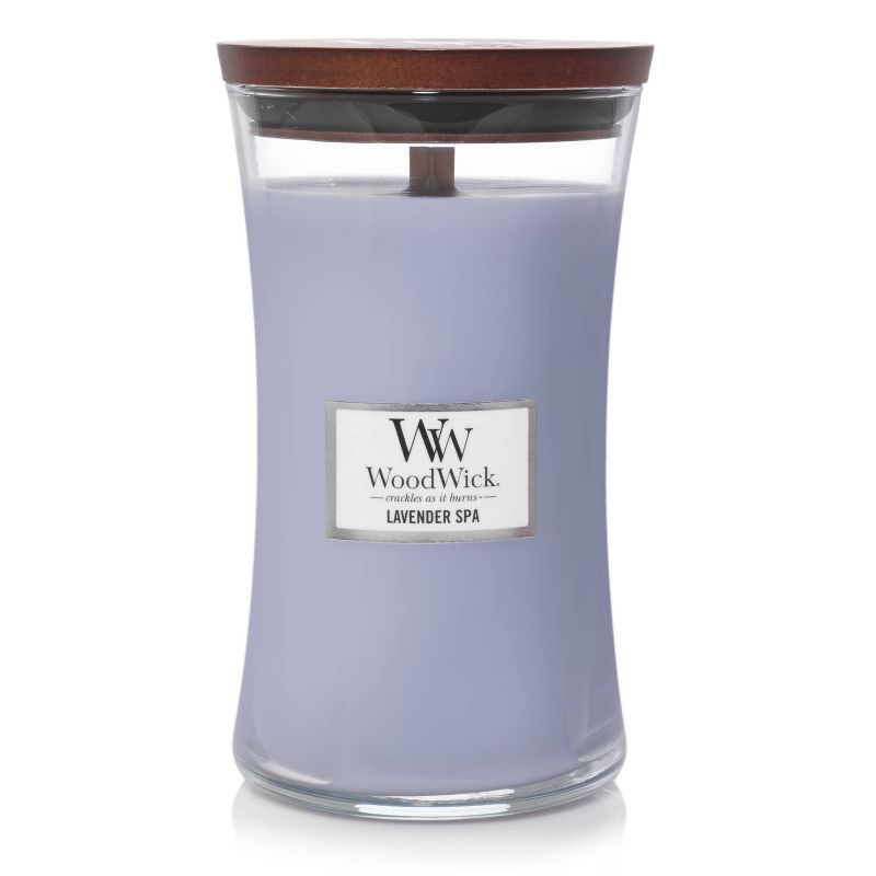 21.5oz Large Hourglass Jar Candle Lavender Spa - WoodWick, 1 of 8