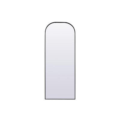 Elegant Lighting Metal Frame Arch Full Length Mirror 28x74 Inch in Black