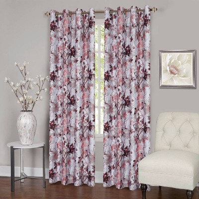 63"x50" Tranquil Lined Blackout Grommet Top Window Curtain Panel Pink - Achim