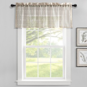 Lush Décor Farmhouse Textured Sheer Valance Neutral Single 52x18+2 - 1 of 4