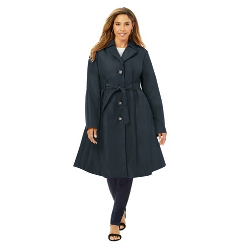 Jessica London Women's Plus Size Pleated Trench Coat :