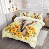 Cartoon Elephant Comforter Set Twin Size – 3Pcs Yellow Floral Boho Bedding with Butterflies, Farmhouse Animal Quilt for Girls Boys Women Kids - 2 of 4