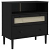 vidaXL Sideboard SENJA Rattan Look Black 31.5 in.x15.7 in.x31.5 in. Solid Wood Pine - 2 of 4
