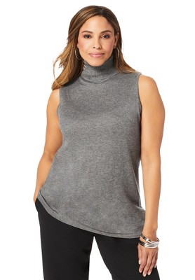 Plus size clearance sleeveless turtleneck sweater