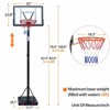 Portable Basketball Hoop Outdoor, 4.5FT-10FT Height Adjustable Basketball Goal, Shatterproof Backboard, Built-in Wheels, Basketball Stand, Black - 4 of 4