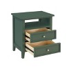 PAGED Wooden Nightstand with 2 Drawers and Open Shelf, Modern Side Table, Bedside Storage Cabinet for Bedroom, Living Room - 4 of 4