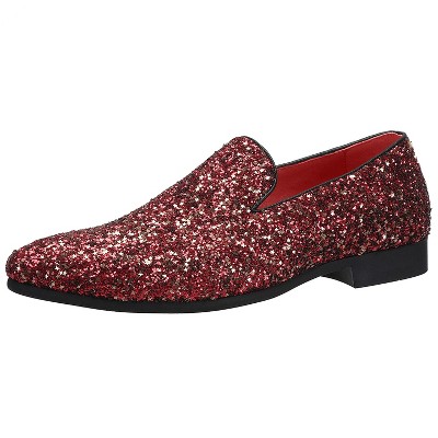 Santimon Men's Glitter Loafers Sparkly Dress Slip-On Shoes