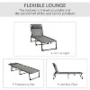 72.72'' Portable Sun Lounger, Folding Camping Cot, with Adjustable Backrest and Removable Pillow, Grey - 4 of 4