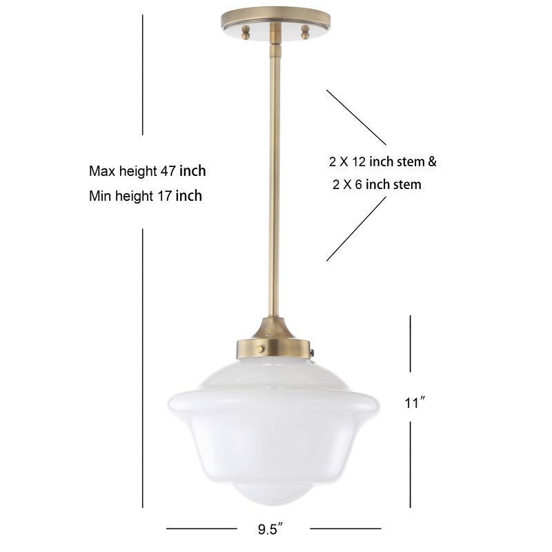 9.5" Adjustable Metal/Glass Kurtz Drop Pendant (Includes Energy Efficient Light Bulb) - JONATHAN Y, 5 of 8
