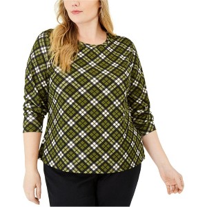 Michael Kors Womens Plaid Pullover Blouse - 1 of 1
