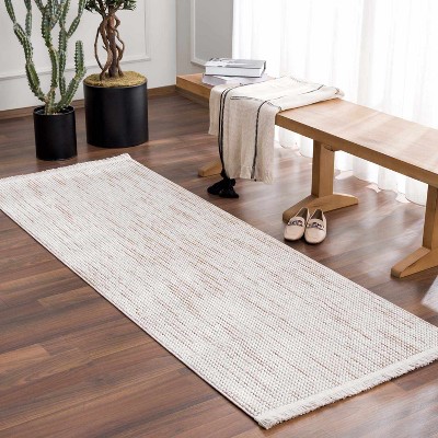 Gowan Beige and Cream Flat Woven Polyester Area Rug 7'9" x 10'
