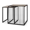 HomeRoots Set of Two Natural and Black Solid Wood and Metal Square Sled Nested Tables - 4 of 4