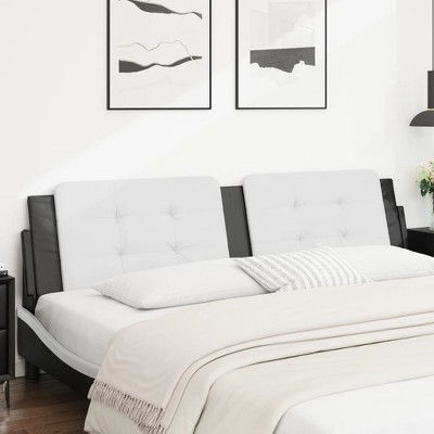 vidaXL Headboard Cushion White and Black 76" Faux Leather