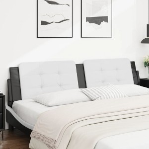 vidaXL Headboard Cushion White and Black 76" Faux Leather - 1 of 4
