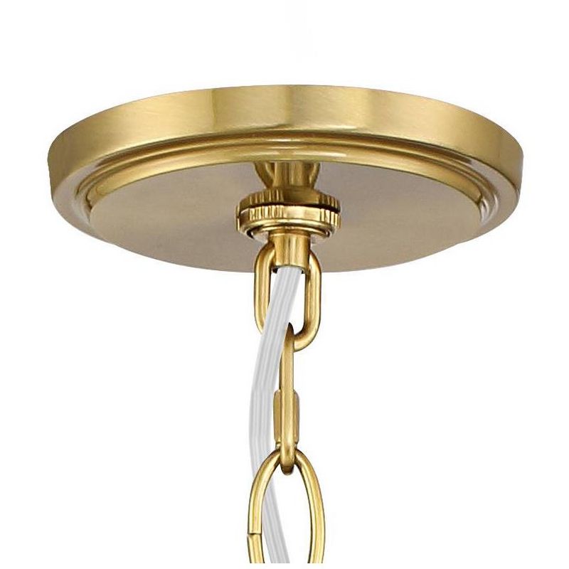 Possini Euro Design Sydney Warm Brass Drum Chandelier 25" Wide Modern Clear Gold Organza Shade 6-Light Fixture for Dining Room House Kitchen Island, 5 of 10