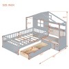Wooden Kids House Bed  with Two Drawers and Sofa, Sturdy Pinewood Frame, ModernLuxe for Child  -Maison Boucle - 3 of 4
