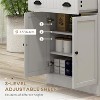 LunaLulinlk Microwave Cabinet with Storage Drawer, Adjustable Shelf, Buffet with Hutch and Cable Hole, White - 4 of 4