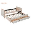 Twin Size Upholstered Wooden Daybed with Twin Size Trundle and 3 Drawers 4Q -ModernLuxe - 3 of 4