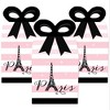 Big Dot of Happiness Paris, Ooh La La - Square Favor Gift Boxes - Paris Themed Baby Shower or Birthday Party Bow Boxes - Set of 12 - 2 of 4
