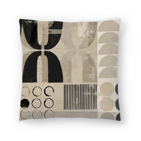 Square Embellished Geometric Decorative Throw Pillow Off-White/Black - Opalhouse Designed with Jungalow