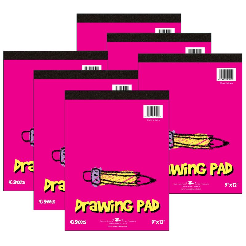 Roaring Spring Paper Products Kid's Drawing Pad, 9" x 12", 40 Sheets, Pack of 6, 1 of 4