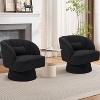 Swivel Barrel Chair - Upholstered Modern Armchair with Striped Backrest & Plush Padding, Round Lounge Chair for Living Room, Bedroom, 2 Pcs - 3 of 4