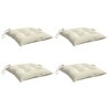 vidaXL Chair Cushion Set of 4 Cream White Oxford Fabric Medium - 3 of 4