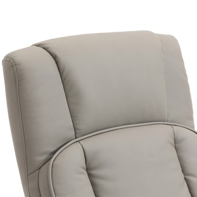 Gray Faux Leather Swivel Recliner with Ottoman