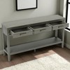 62.2" Farmhouse Console Table with 3 Drawers & Shelf, Entryway Sofa Table with Iron Handles for Living Room, Hallway, Office - 3 of 4