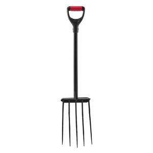 VEVOR Garden Fork, 5-Tine Gardening Pitchfork with Metal Handle, 41 in Heavy Duty Digging Fork with Y Grip, Forged Steel Spading Fork, Black - 1 of 4