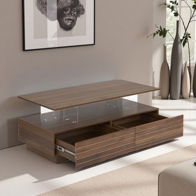 47.2" LED Coffee Table with Storage